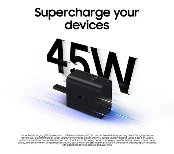 SAMSUNG 45w USB-C Fast Charger & USB-C Cable