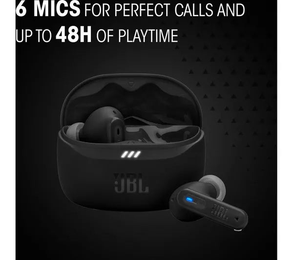 JBL Tune Beam 2 Wireless Bluetooth Noise-Cancelling Earbuds - Black