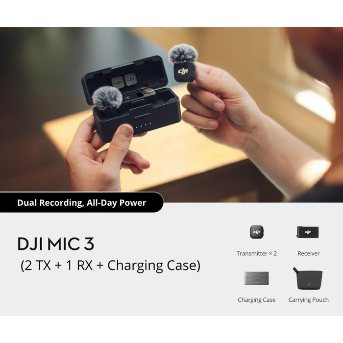 DJI Mic 3 (2 TX + 1 RX + Charging Case)