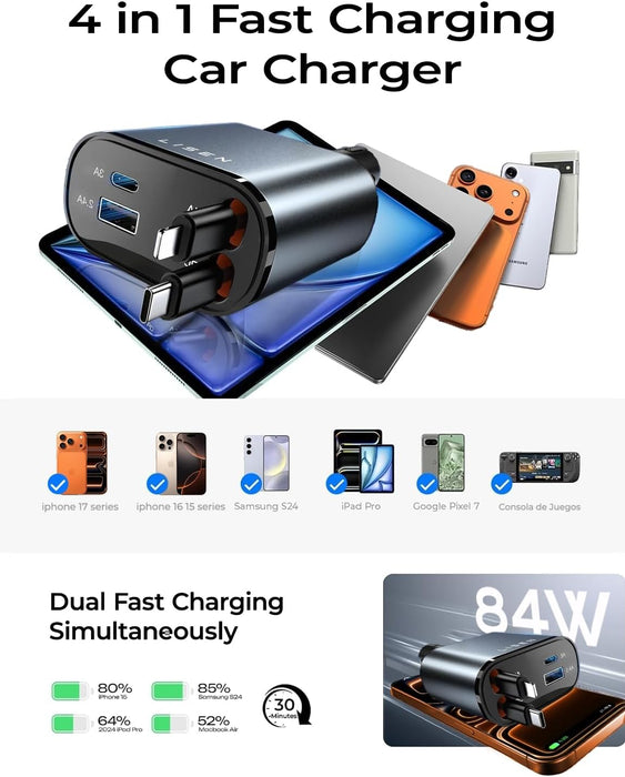 LISEN Retractable Car Charger
