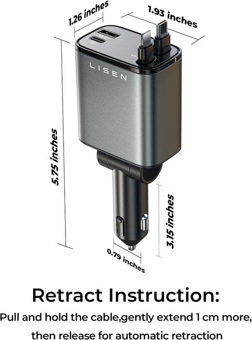 LISEN Retractable Car Charger