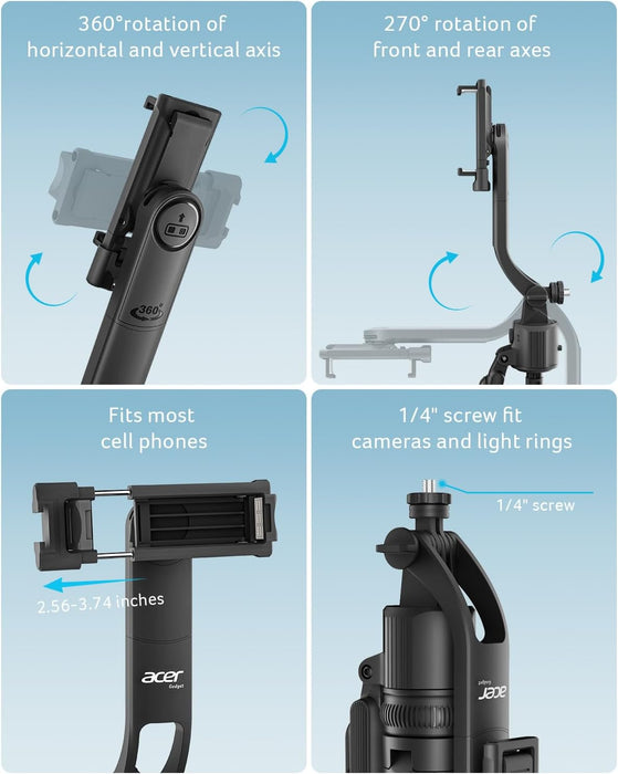 Tripod & Selfie Stick with Remote, Portable