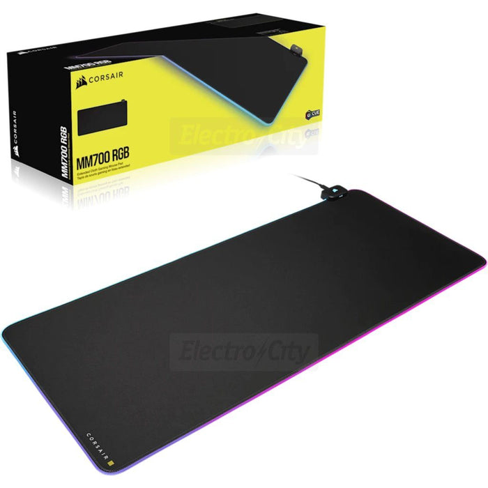 Corsair RGB Extended 93cm Gaming Mouse Pad with USB Hub | Black