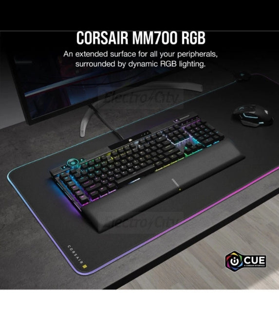 Corsair RGB Extended 93cm Gaming Mouse Pad with USB Hub | Black